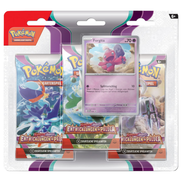 Pokémon K&P Entwicklungen in Paldea 3-Pack Blister: Forgita